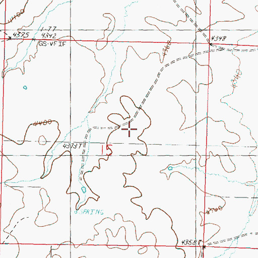 Topographic Map of Fox Valley, OR