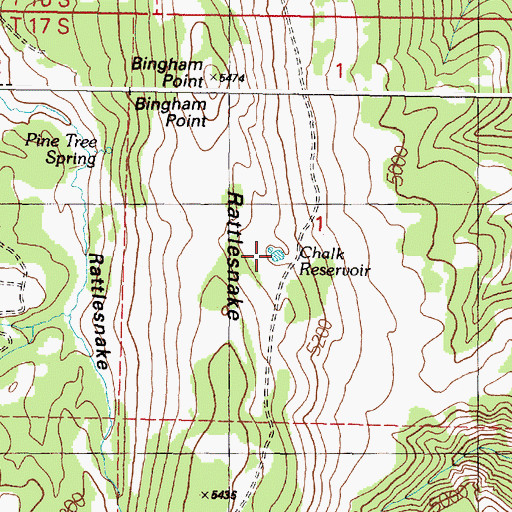 Topographic Map of Chalk Reservoir, OR