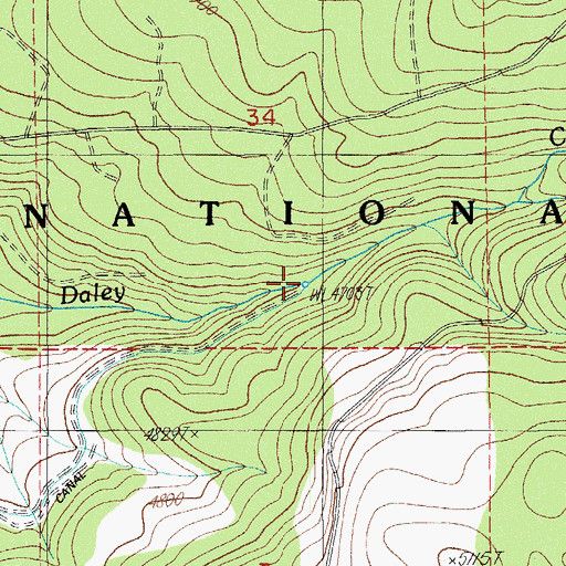 Topographic Map of Daley Creek Dam, OR