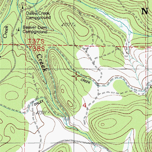 Topographic Map of Danley Creek Canal, OR