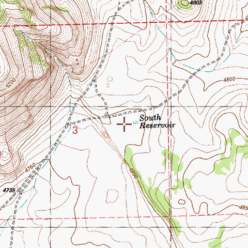 Topographic Map of South Reservoir, OR