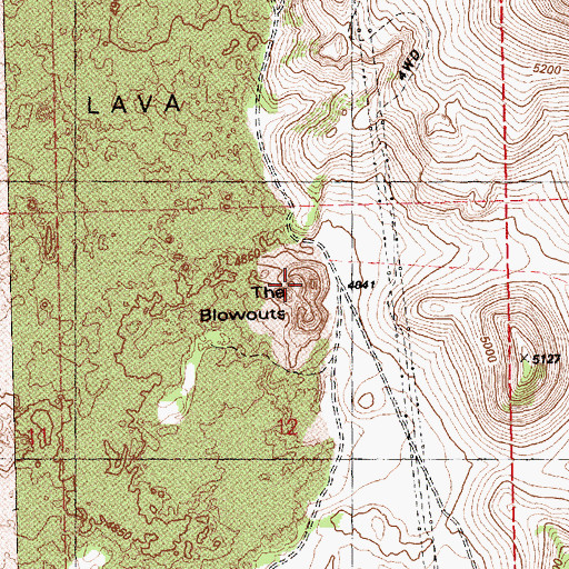 Topographic Map of The Blowouts, OR