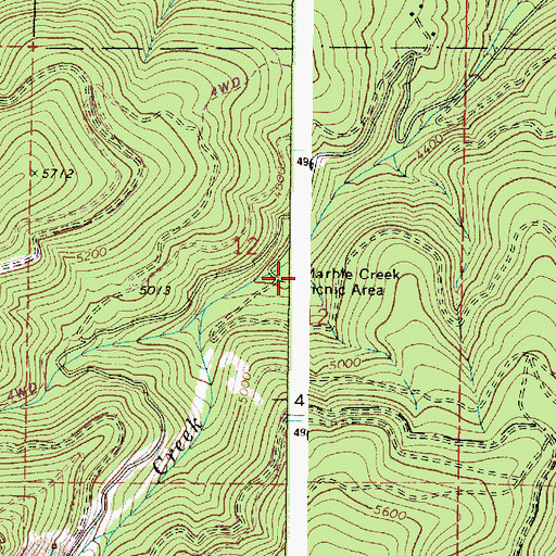 Topographic Map of Marble Creek Recreation Site, OR