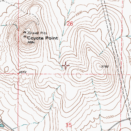 Topographic Map of Coyote Hills, OR