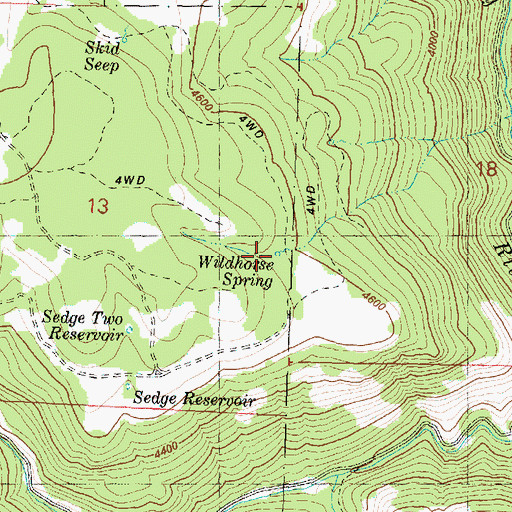 Topographic Map of Wildhorse Spring, OR