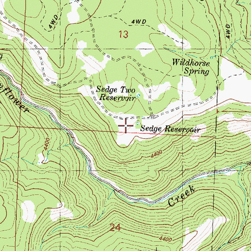 Topographic Map of Sedge Reservoir, OR