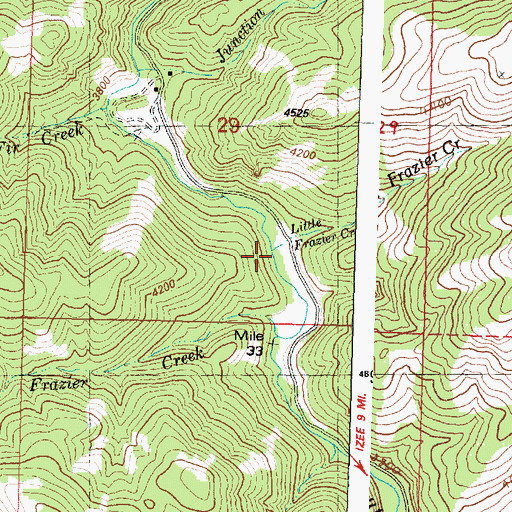 Topographic Map of Little Frazier Creek, OR