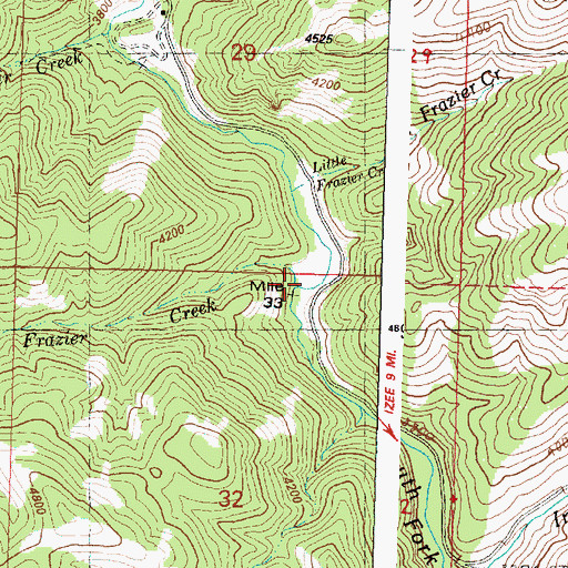 Topographic Map of Frazier Creek, OR
