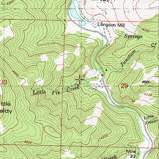 Topographic Map of Little Fir Creek, OR