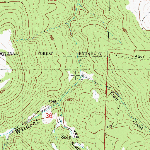 Topographic Map of Trail Creek, OR