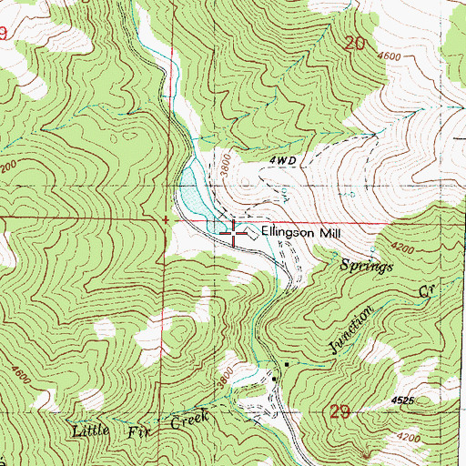 Topographic Map of Ellingson Mill, OR