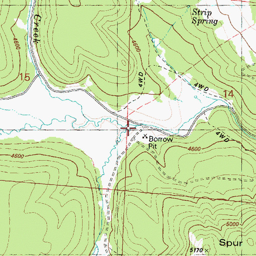 Topographic Map of Cougar Creek, OR