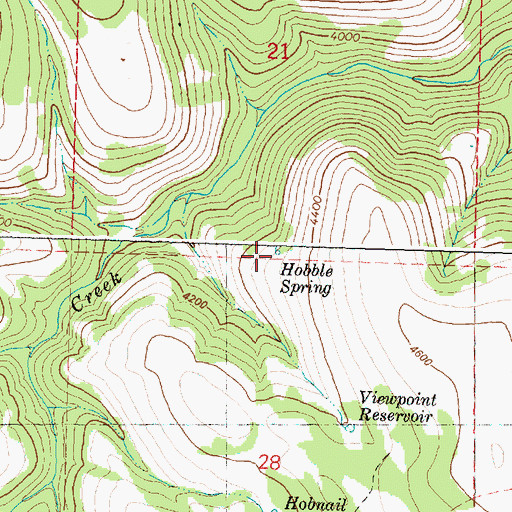Topographic Map of Hobble Spring, OR