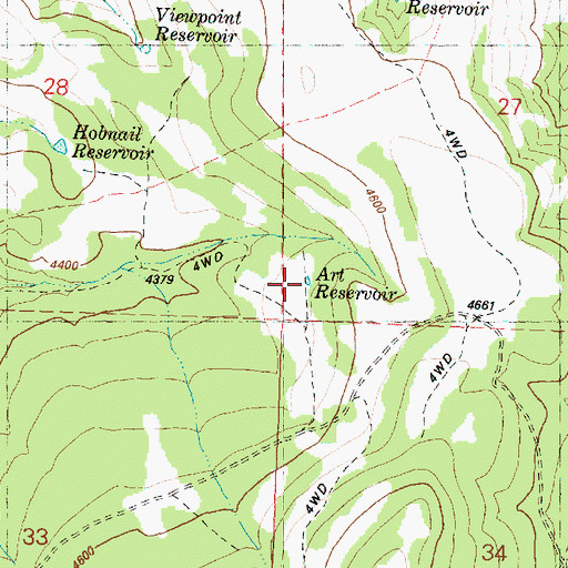 Topographic Map of Art Reservoir, OR