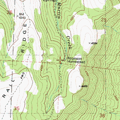 Topographic Map of Robinson Homestead, OR