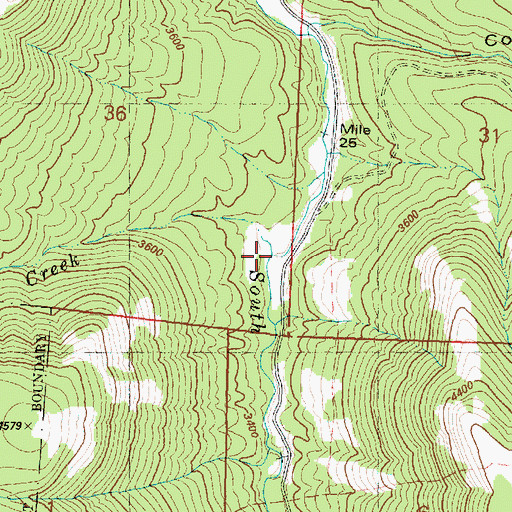 Topographic Map of Davis Creek, OR