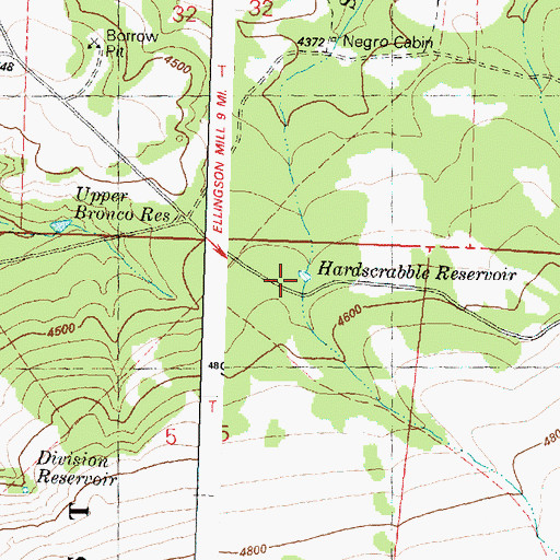 Topographic Map of Hard Scrabble Reservoir, OR