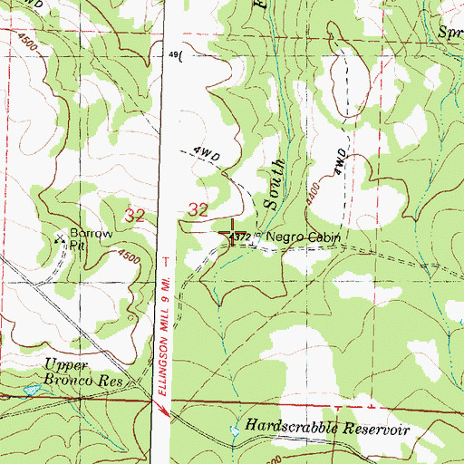 Topographic Map of Negro Cabin, OR