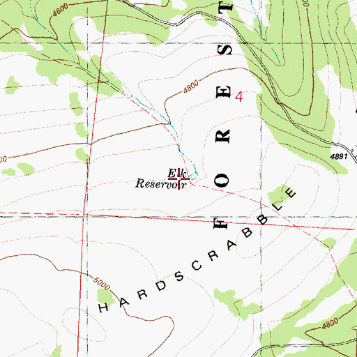 Topographic Map of Elk Reservoir, OR