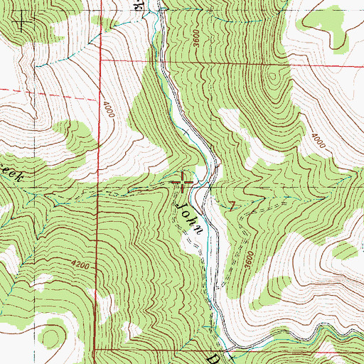 Topographic Map of Fort Creek, OR