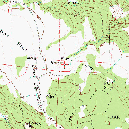 Topographic Map of Fort Reservoir, OR
