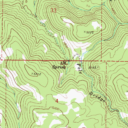 Topographic Map of Three M Spring, OR