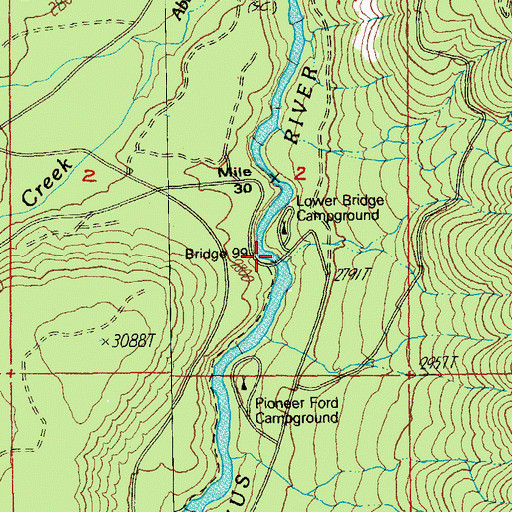 Topographic Map of Bridge 99, OR