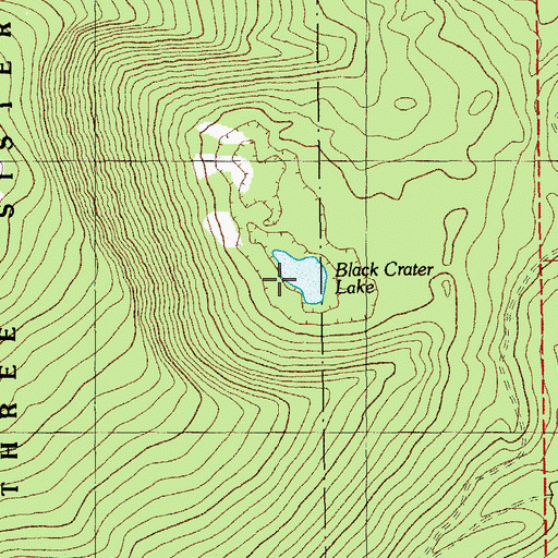 Topographic Map of Black Crater Lake, OR