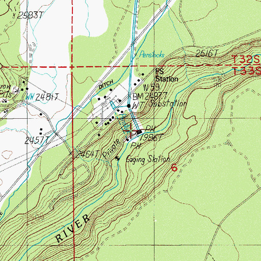 Topographic Map of Prospect Power Plant, OR