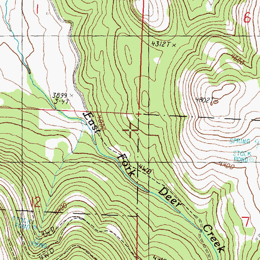 Topographic Map of Leather Spring, OR