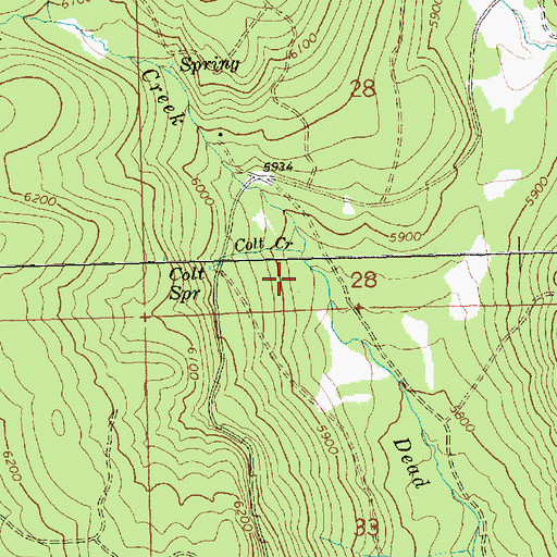 Topographic Map of Dead Horse Creek, OR