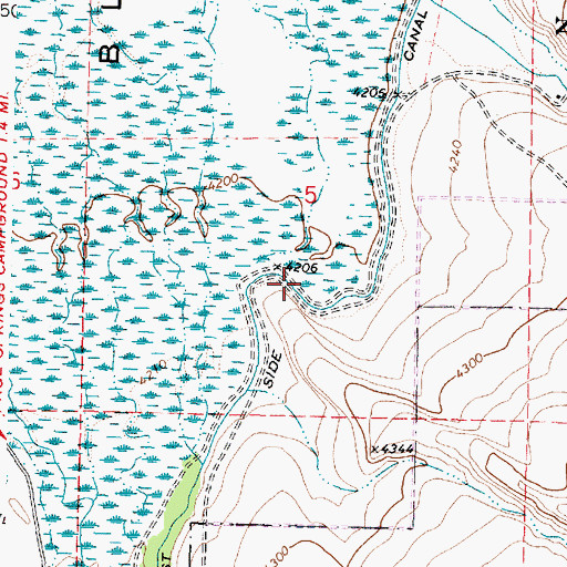 Topographic Map of East Side Canal, OR