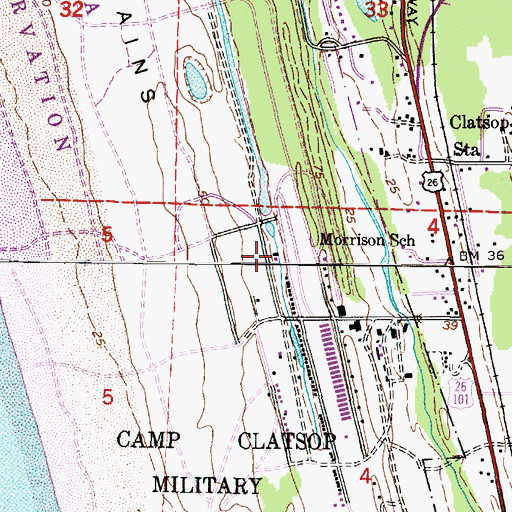 Topographic Map of Morrison School (historical), OR