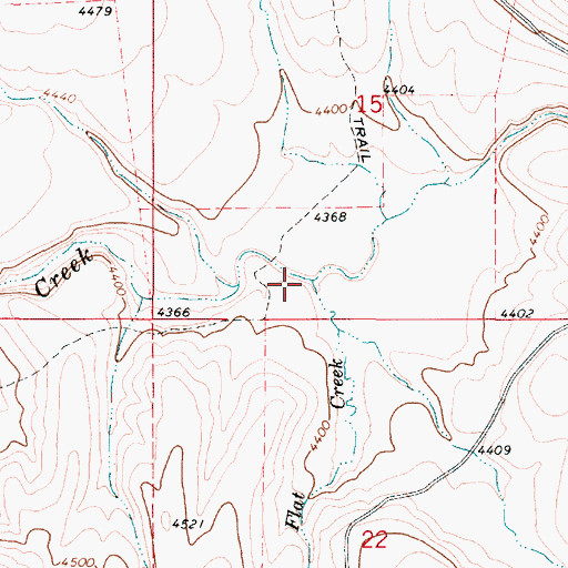 Topographic Map of Mud Flat Creek, OR