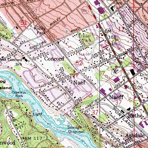 Topographic Map of Naef (historical), OR