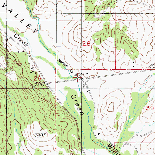 Topographic Map of Norton Creek, OR