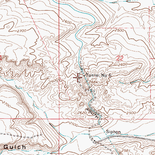Topographic Map of Tunnel Number 6, OR