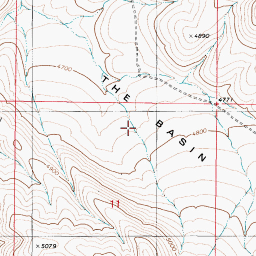 Topographic Map of The Basin, OR