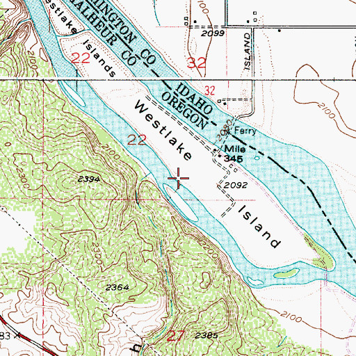 Topographic Map of Westlake Island, OR