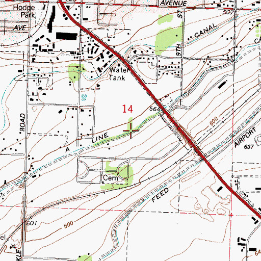 Topographic Map of A Line Canal, OR