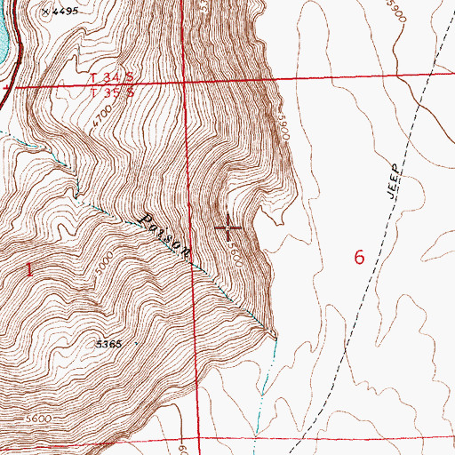 Topographic Map of Abert Rim, OR