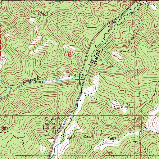 Topographic Map of Adams Creek, OR