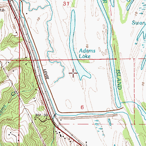 Topographic Map of Adams Lake, OR