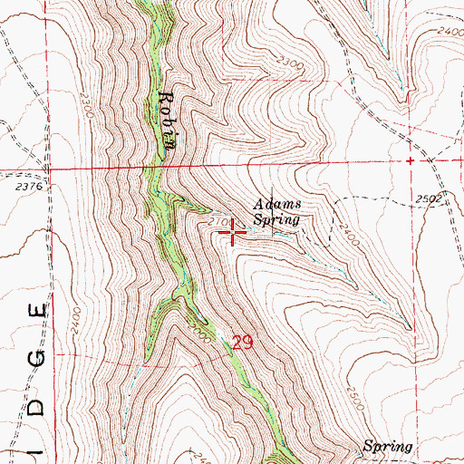 Topographic Map of Adams Spring, OR