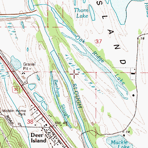 Topographic Map of Lake Adams, OR