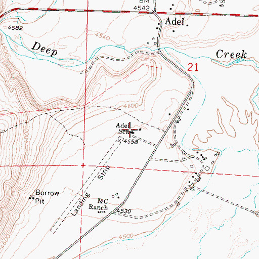 Topographic Map of Adel Elementary School, OR