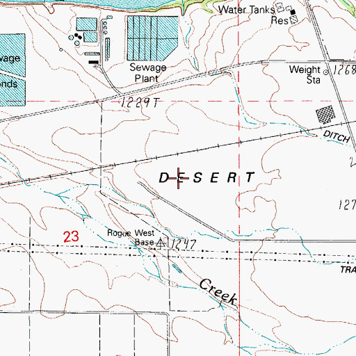Topographic Map of Agate Desert, OR