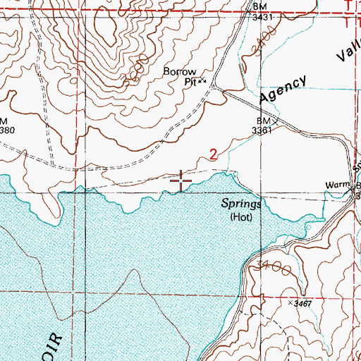 Topographic Map of Agency Valley, OR