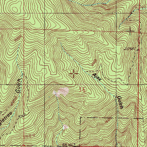 Topographic Map of Ajax Mine, OR