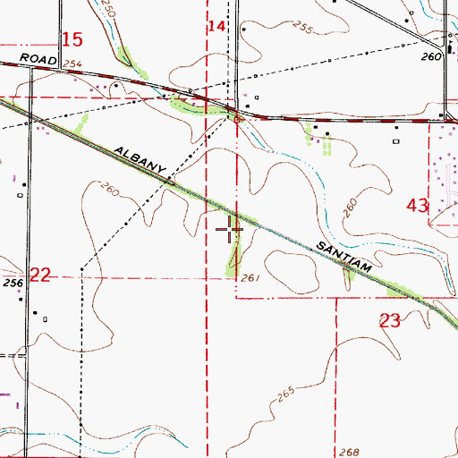 Topographic Map of Albany Santiam Canal, OR